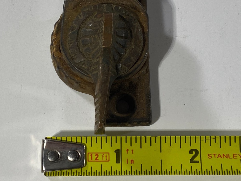 2 Brass Vintage Window Locks Latches Sash Catch Shutter Lever