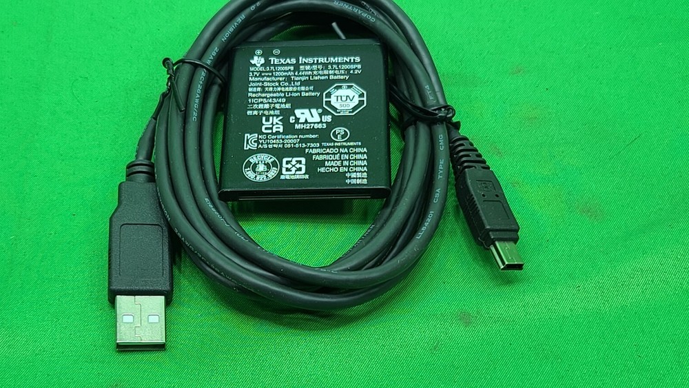 Original Texas Instrument Replacement Battery & OEM Cable for TI-84 Plus CE