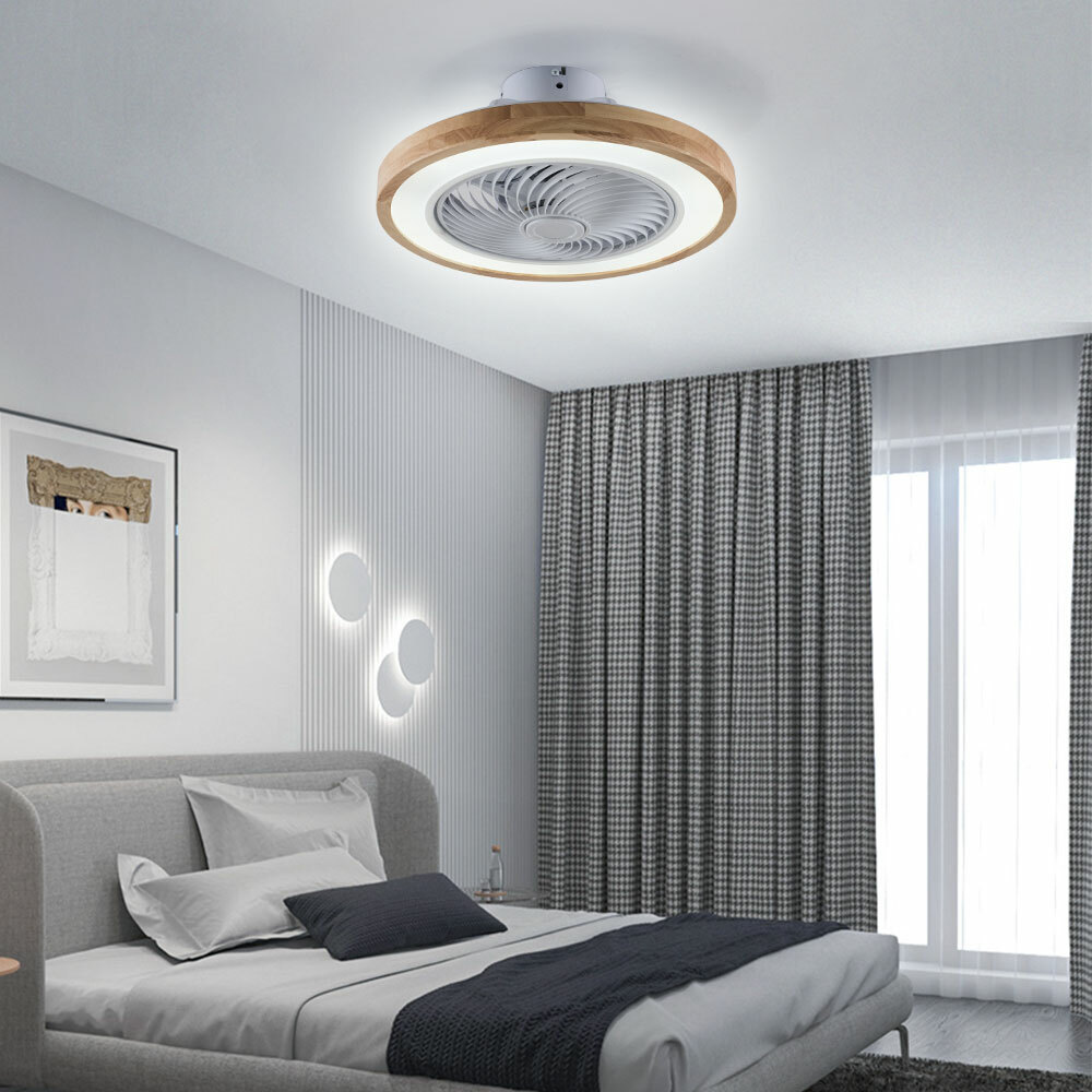 20" Ceiling fan Light With Remote Control LED Indoor Ceiling Fan Lamp Invisible