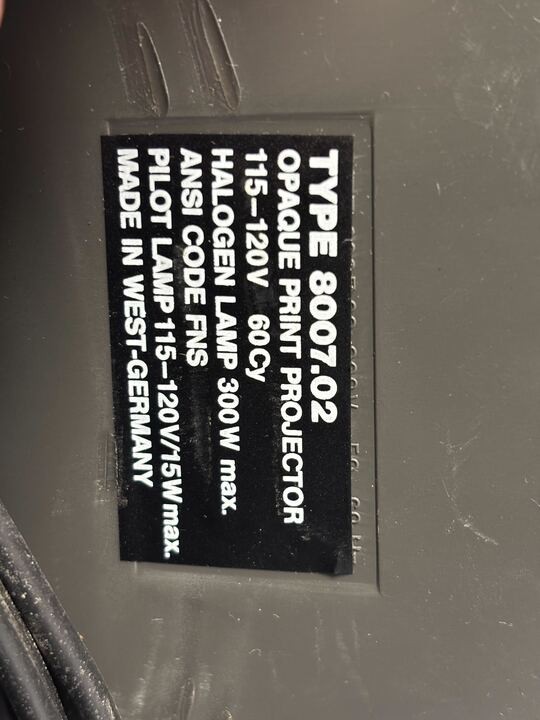 ennaScop 2000 Opaque Print Projector Type: 8007.02