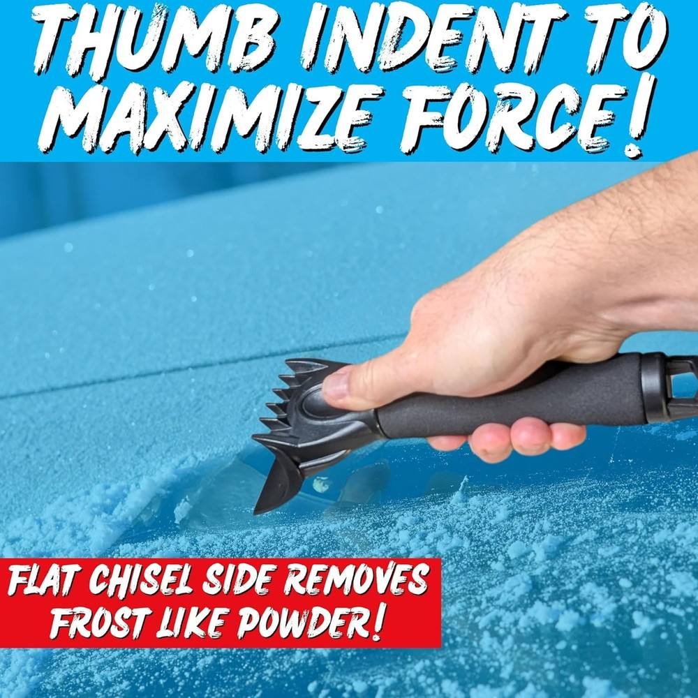 Ice Scraper for Car Windshield & Windows - Tough Reinforced Plastic Handle - ...