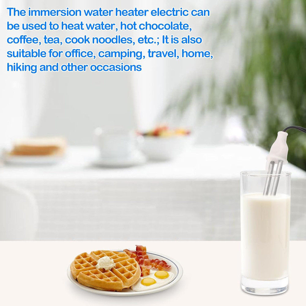 Immersion Water Heater 300W Electric Camping Accessories ，120/240V Dual Voltage