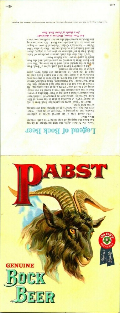 Vintage Pabst Bock Bear Lithograph Table Topper