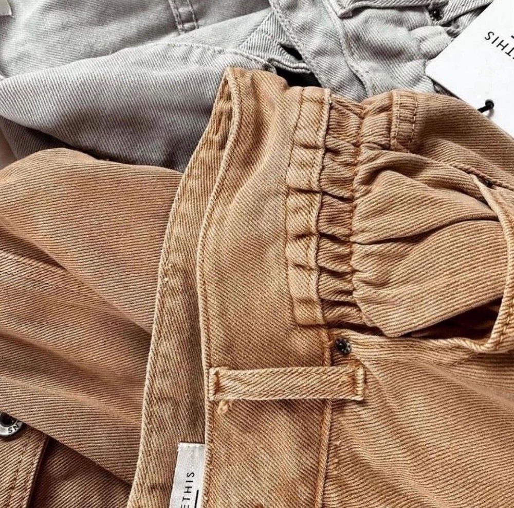 Beige Boyfriend style Denim Co Ord