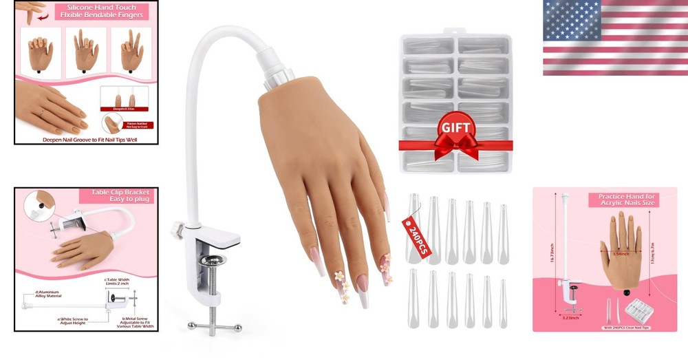 Flexible Fake Training Hand for Nails