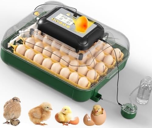 30 Egg Incubator with Humidity Display, Egg Candler, Automatic Egg Turner,