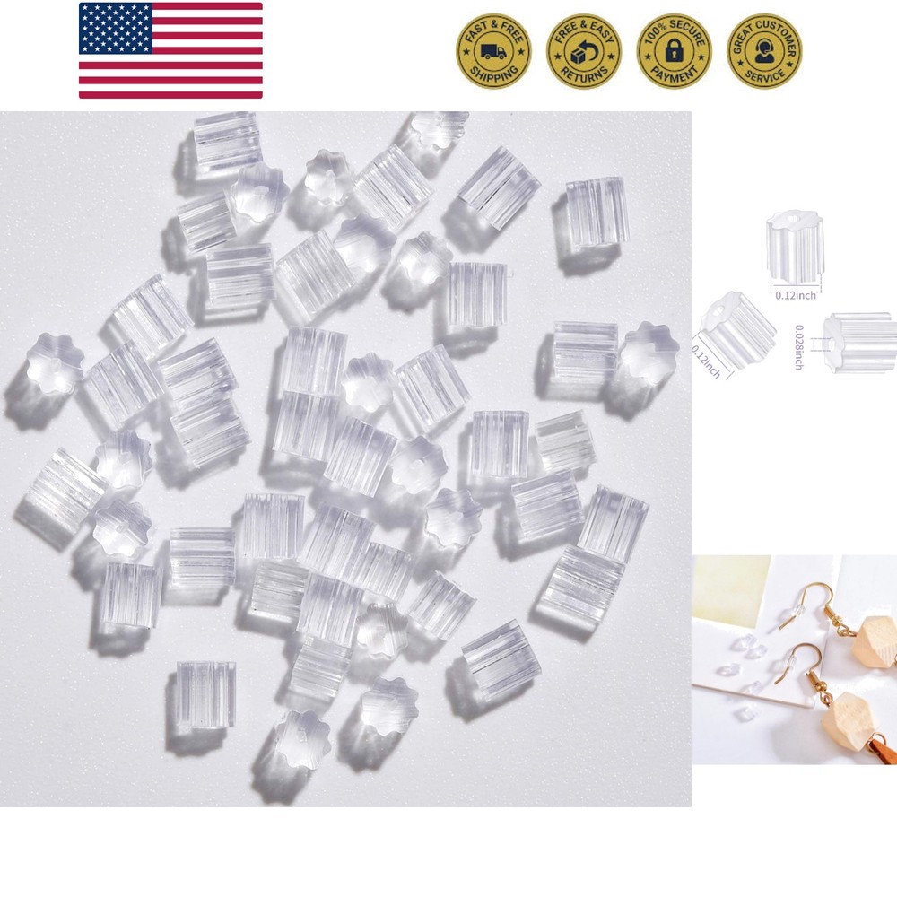 Silicone Earring Backs, 200PCS Soft Clear Earring Backing Replacement Stopper...