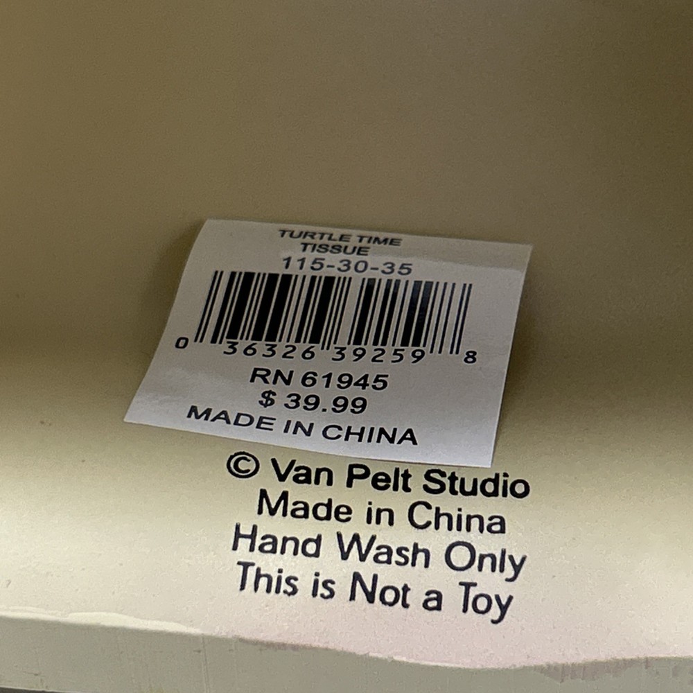 Turtle Time Ceramic Tissue Box Cover - Van Pelt Studio - Made In China