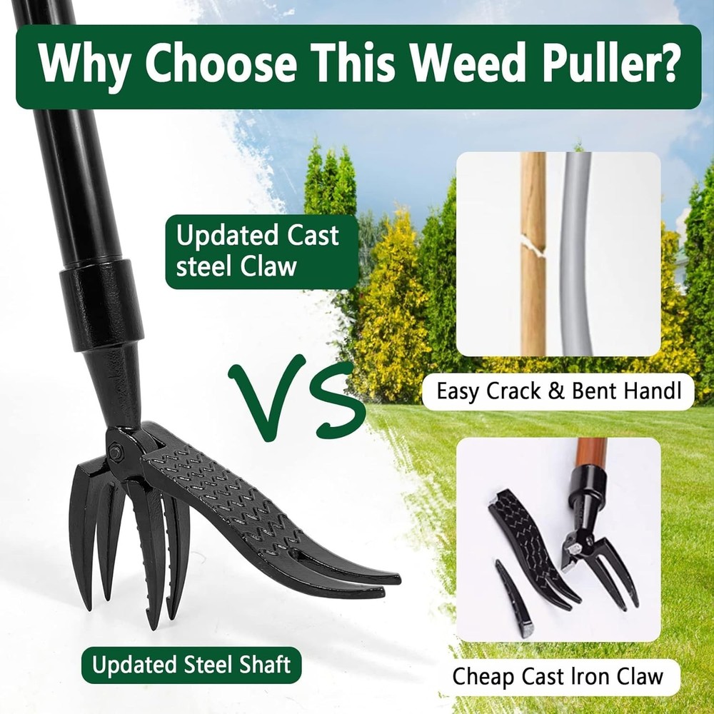 High Hardness Weed Pulling Tool,Manual Stand up Weed Puller Tool Head Replacemen