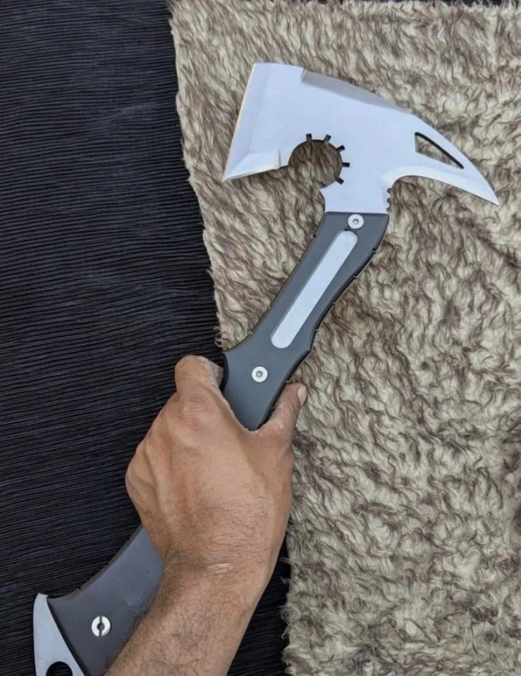 CUSTOM HANDMADE UNIQUE RESIDENT EVIL LEON AXE HANDMADE HUNTING CAMPING AXE