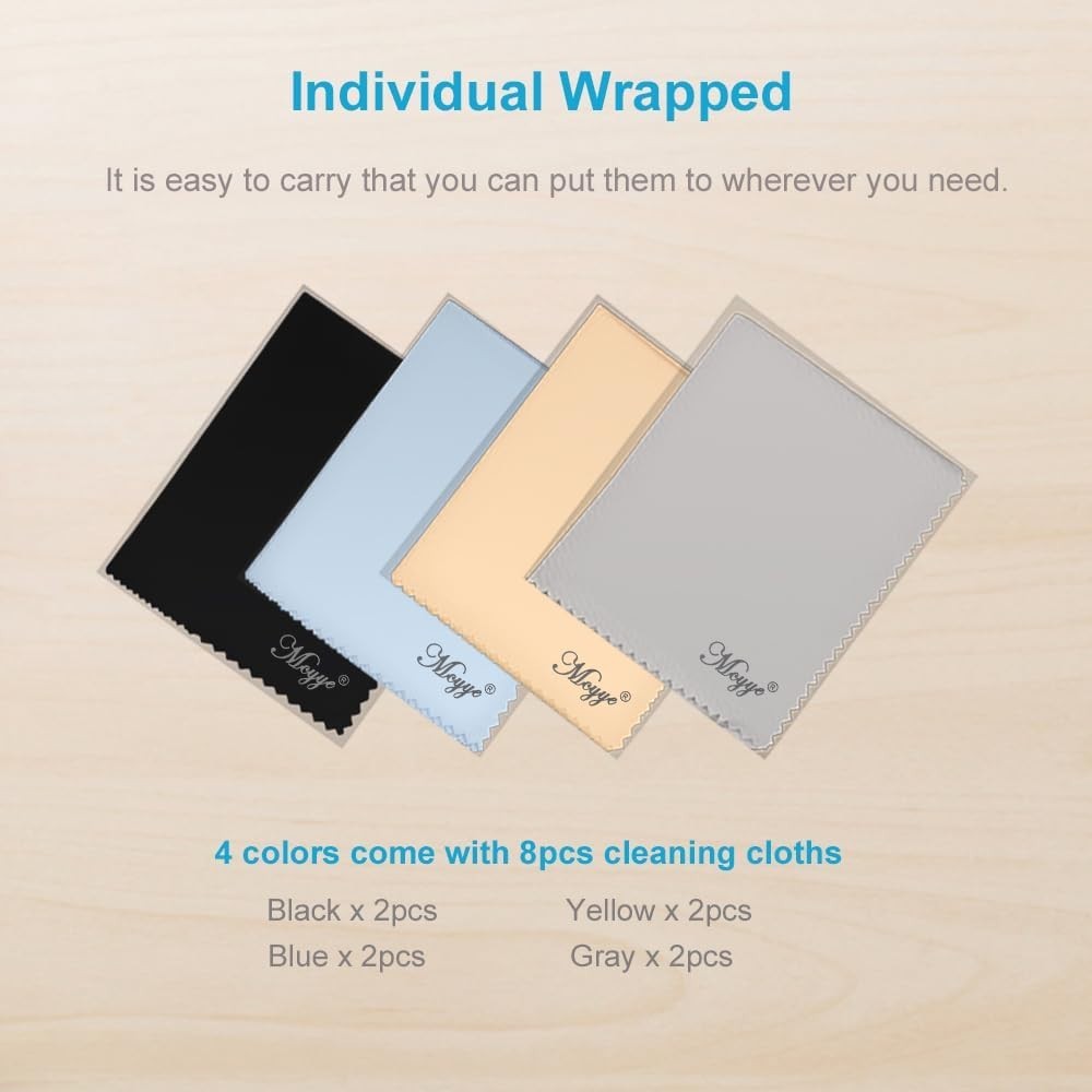 Microfiber Lens Wipes 8 Pack for Glasses and Electronics Cleaning