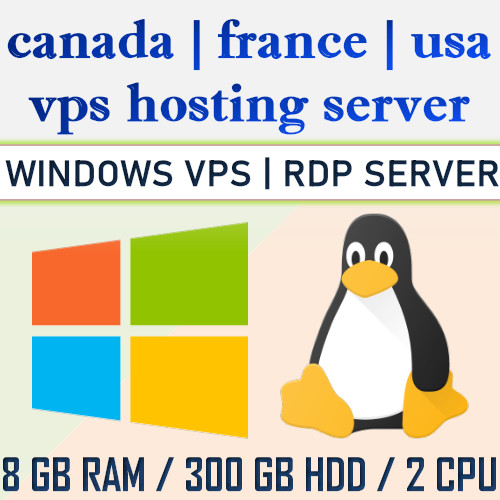VPS Linux Server with cPanel (SSH |  RDP | VPS SERVER) 8GB RAM + 300GB HDD