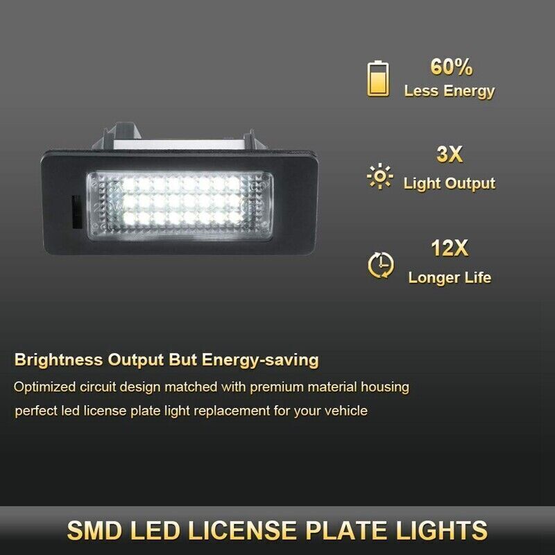 2 PCS License Number Plate Light For BMW E39 E60 E61 E90 E91 E92 E93 E82 E88 E70