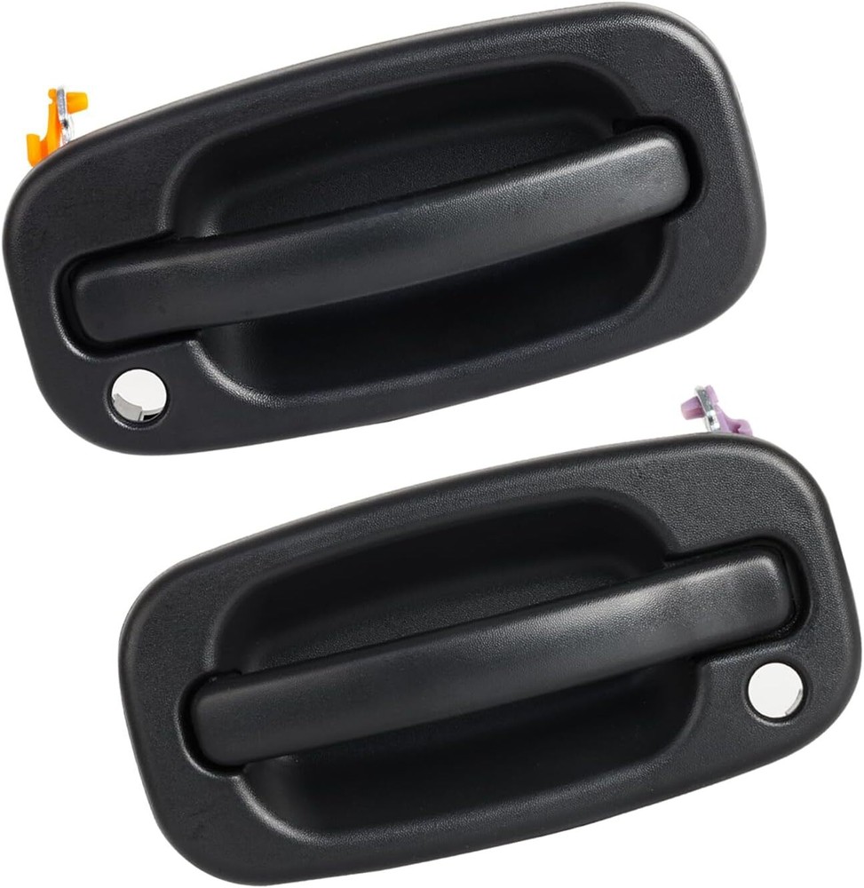 Pair Door Handle Outside Exterior Black Front Driver Left & Right for Chevy GMC