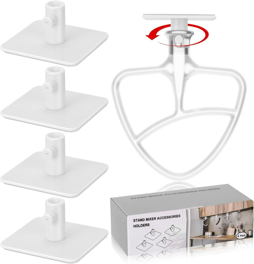 Stand Mixer Attachment Organizer for Kitchenaid Accessories, White