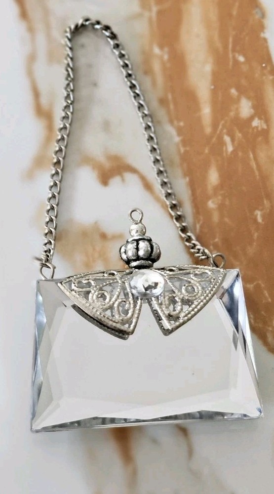 Hanging Decoration Purse Mirror Silver Coloured Chain