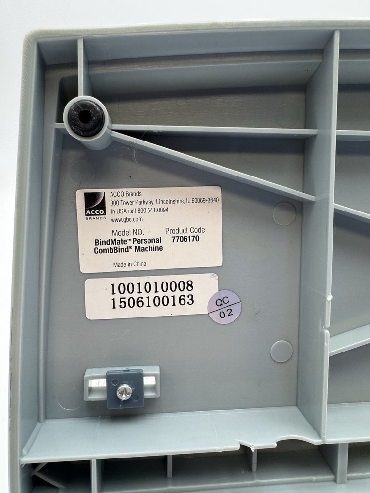 GBC BlindMate binding Machine Product # 7706170 with Backbones
