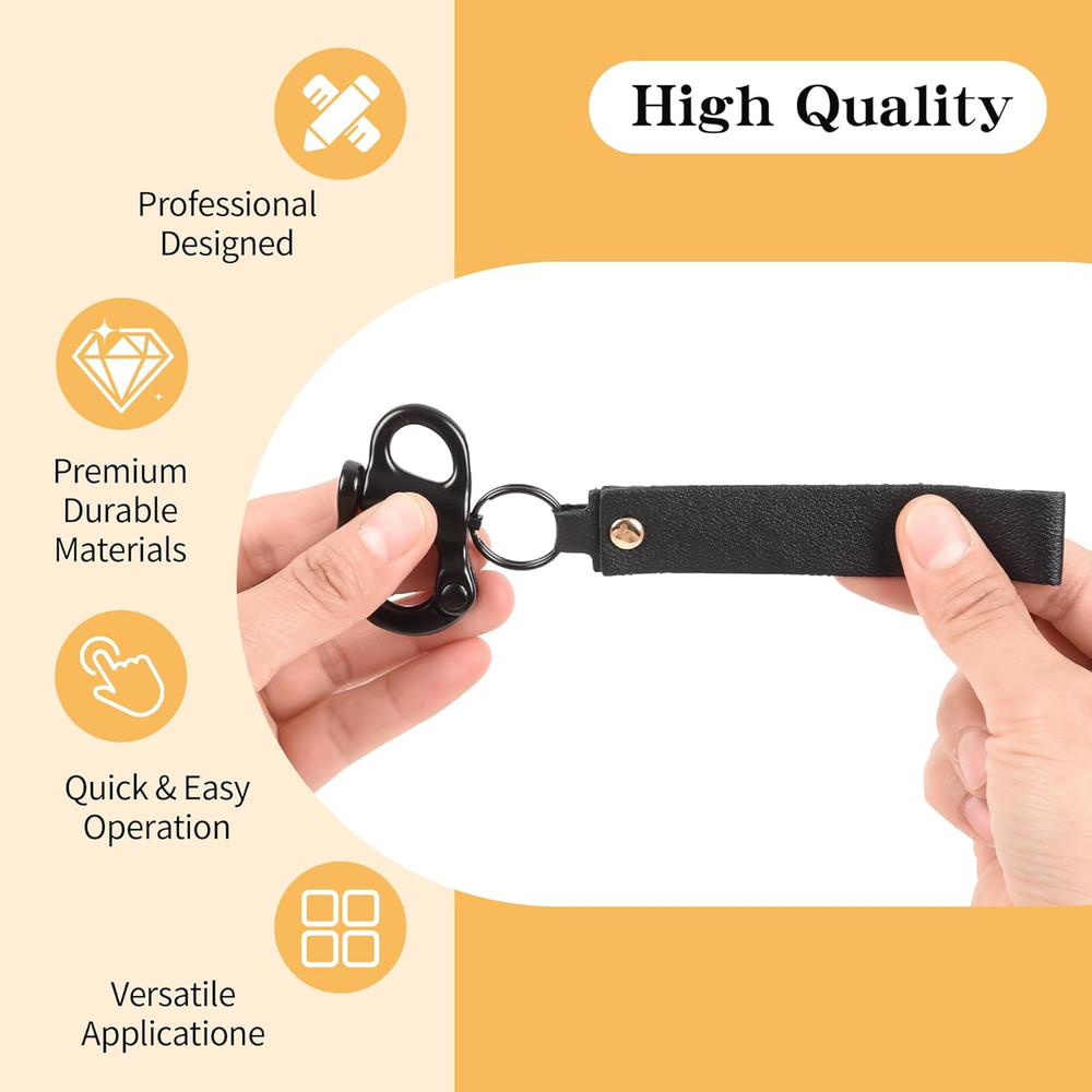 Quick Release Clip Shackle SCBA Mask Firefighter Marine Leather Strap Handles