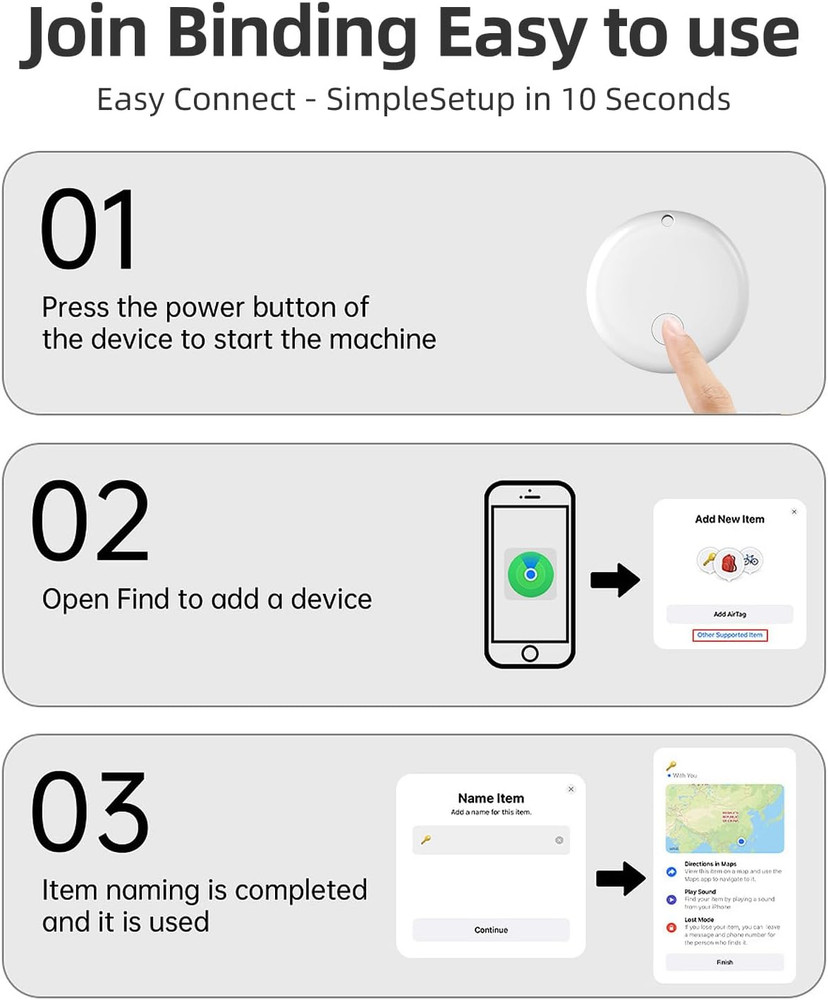 GPS Tracker for Vehicles Work with Find My(Ios Only), Safe Sync GPS Tracker Mini