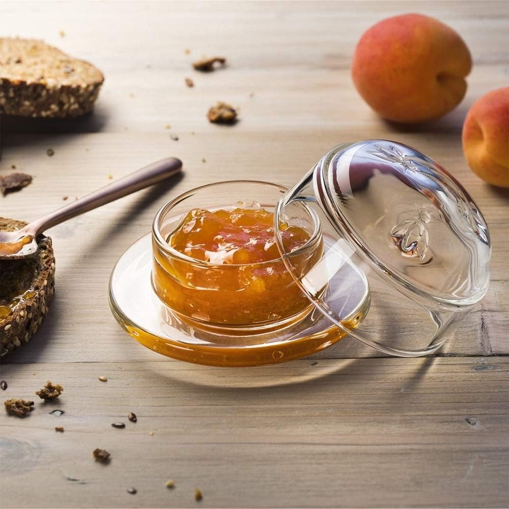 La Rochere Bee Butter Dish Set, Clear, 2 Oz.