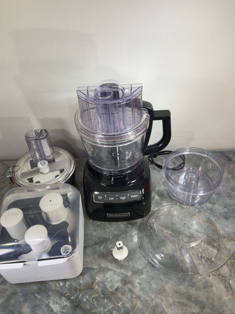 Kitchen Aid 13 Cup Exact Slice Black Food Processor & Dicing Kit KFP1355OB