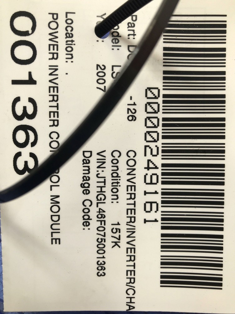 2007 - 2008 LEXUS LS460 POWER INVERTER CONTROL MODULE UNIT OEM