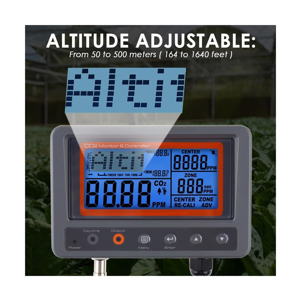 CO2 Controller Carbon Dioxide Controller CO2 Meter Monitor Day and Night Rela...