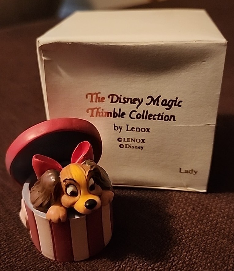 NIB Walt Disney Lady Lenox Magic Thimble Collection Figurene