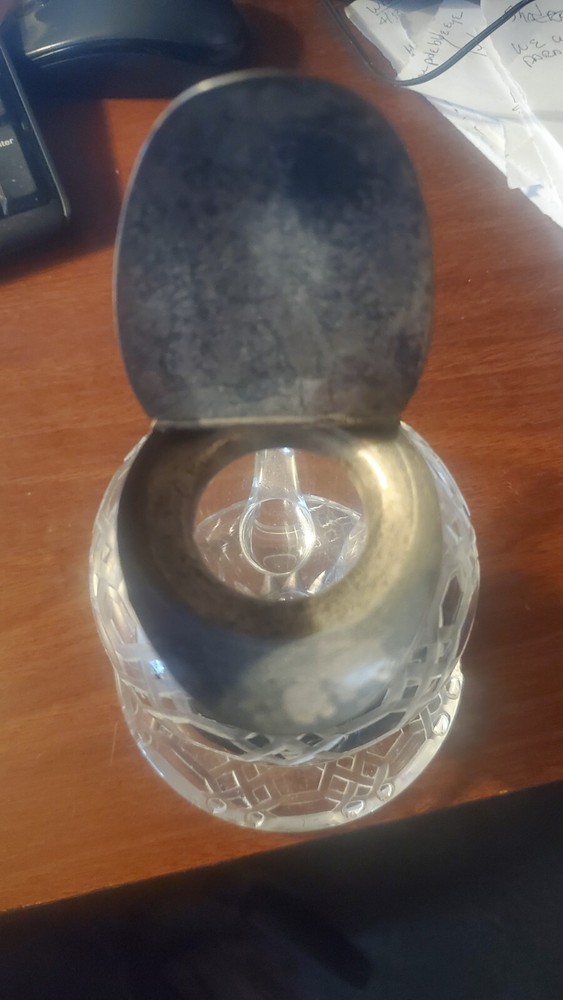 antique crystal etched with bottom cream pitcher with top