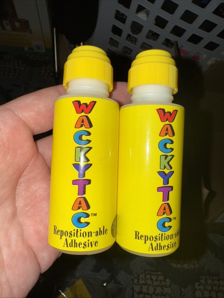 Wacky Tac Repositional Adhesive (2-Pack, 2.0 Oz Bottles)  Makes Sticky Notes(D)