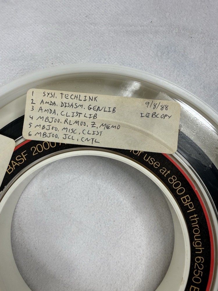BASF 7” Magnetic Tape Reel Vintage Computer Data Tape