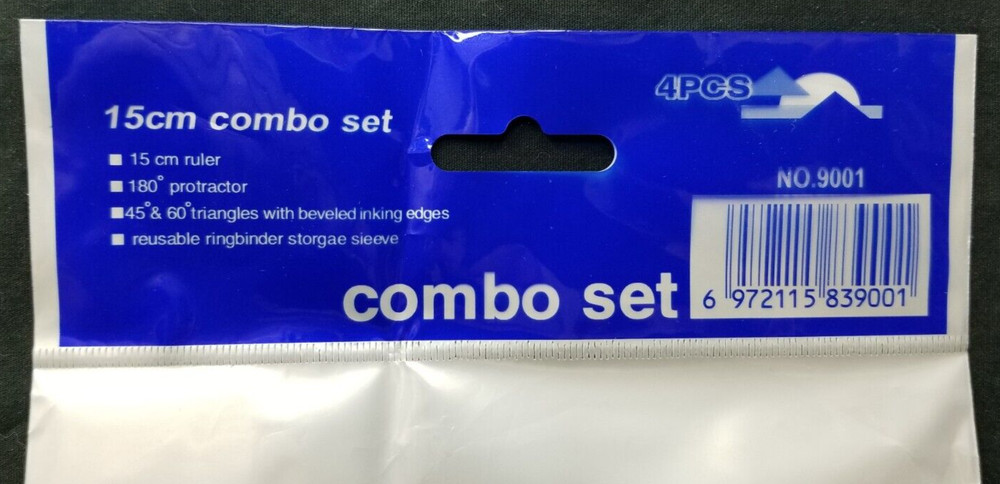 Lakei Geometric Plastic Ruler Set 4 Piece Kit