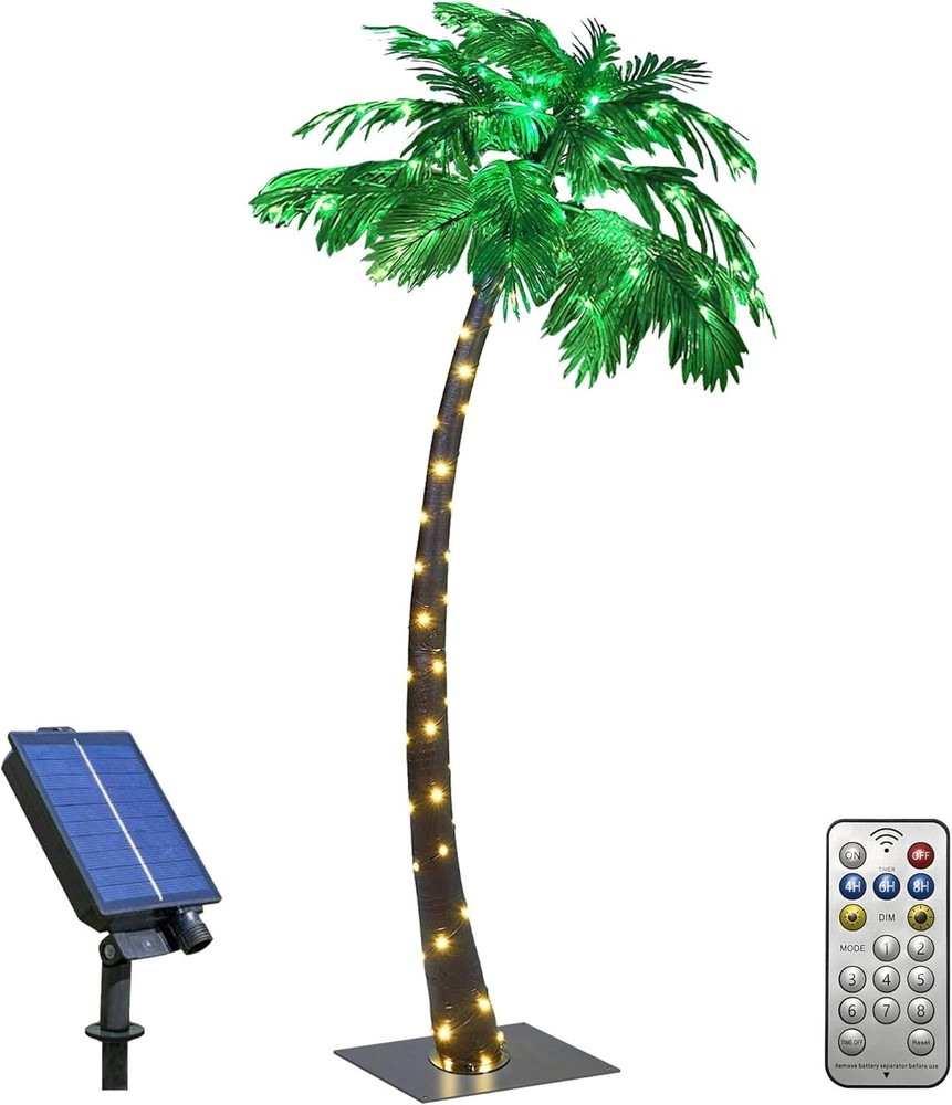 Versatile 7FT Palm Tree with 96 LED Lights - Indoor & Outdoor Solar Decoration