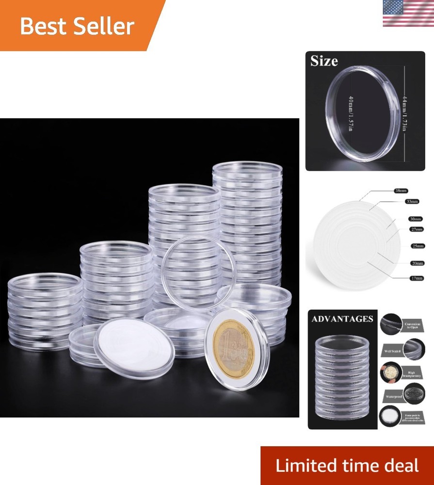 Protective 60P Coin Capsules with Adjustable Gaskets for Various Coin Sizes