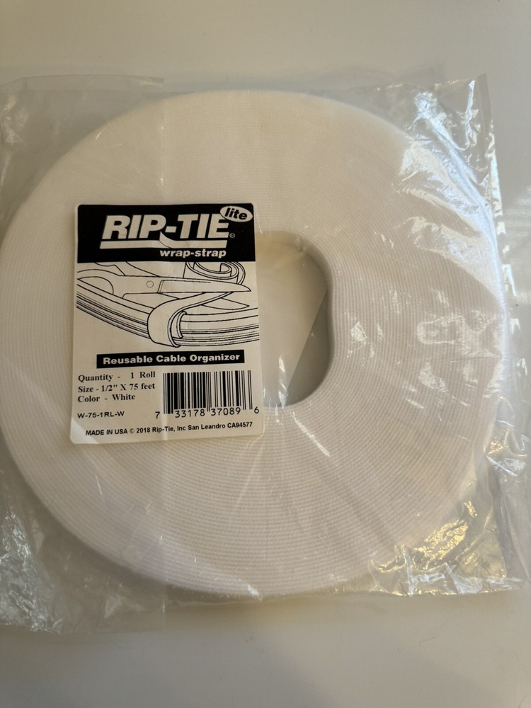 RIP-TIE Wrap Strap 1/2" x 75 ft White