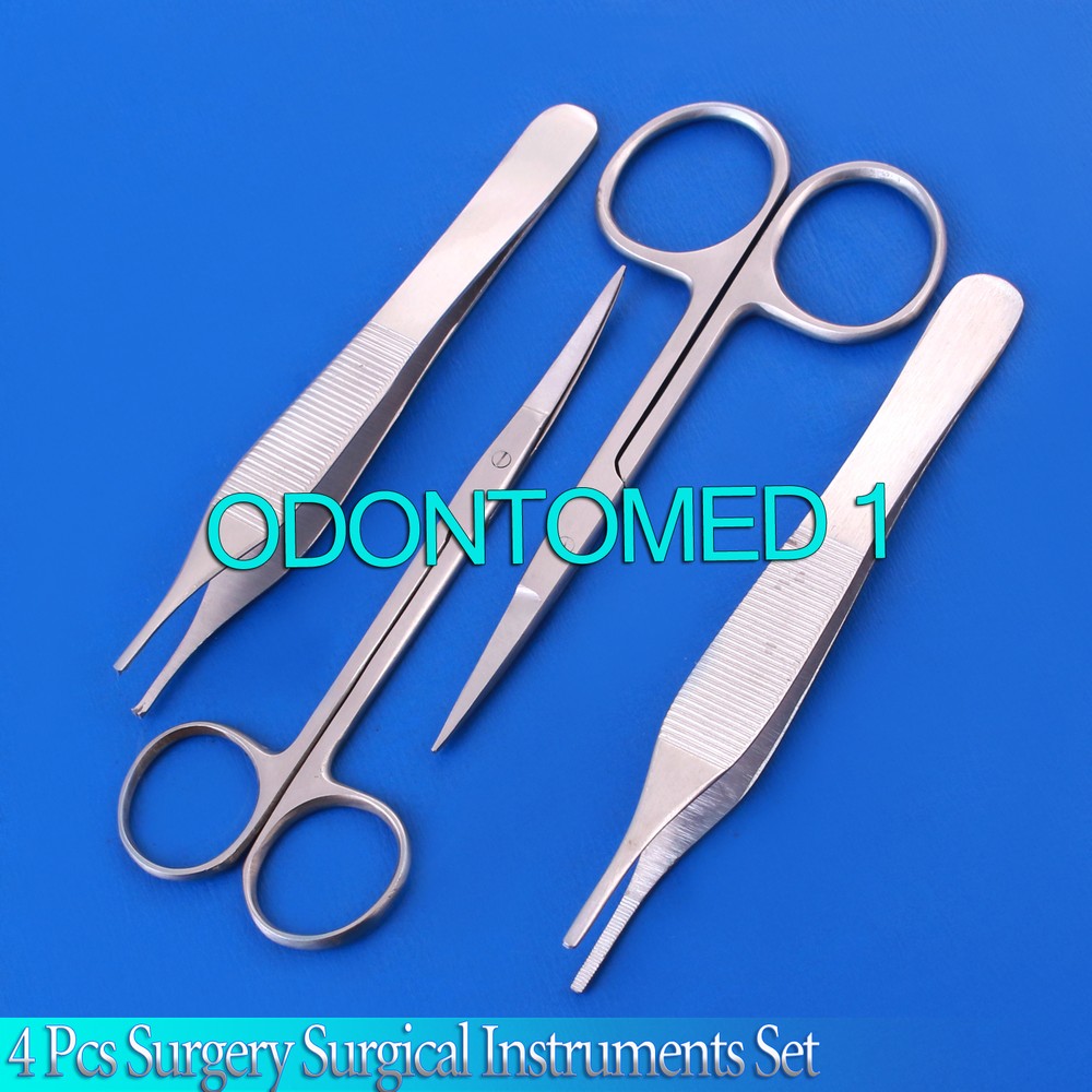4 Pcs Iris Scissors + Adson Forceps Set DS-662