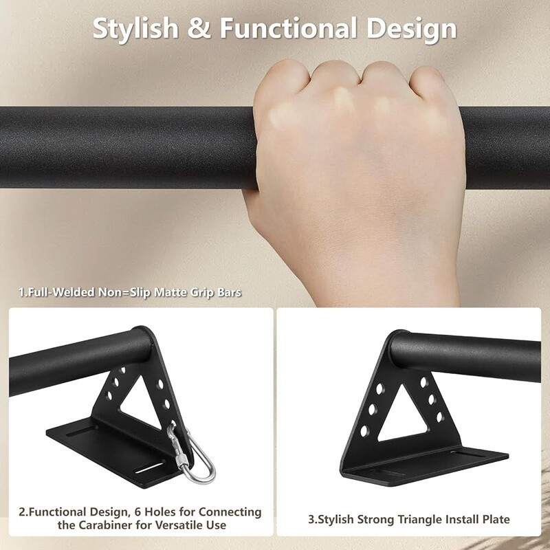 Wall Mounted Pull Up Bar Heavy Duty 500lbs Strength Training Adjustable Gym New