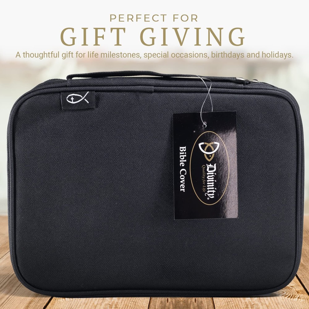 Divinity Boutique, Canvas Bible Case - Black Cover Extra-Large,