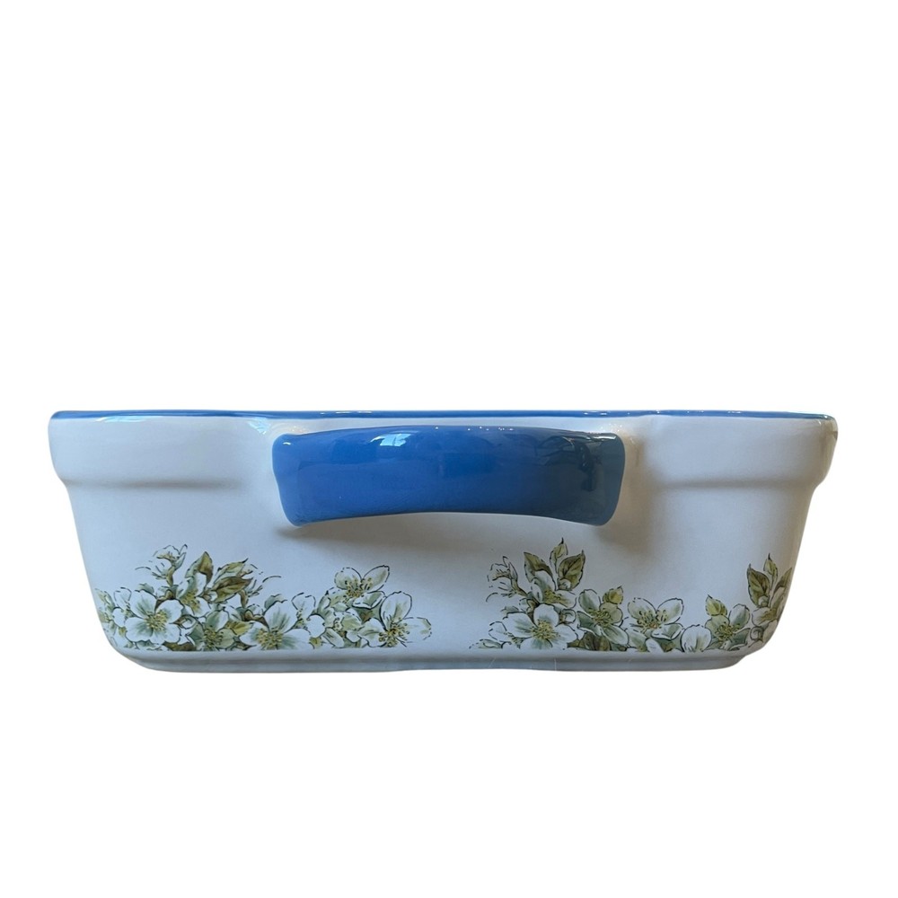 Beatrix Potter Peter Rabbit Rectangular Ceramic Baker Blue Rim Easter NEW