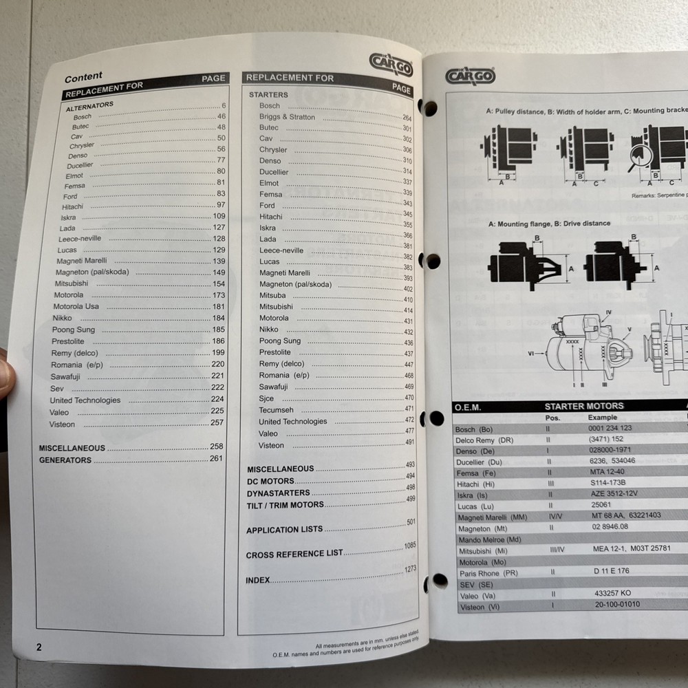 HC Cargo Alternators & Starters DC-Motors & Dynastarters 2011/2012 Catalog