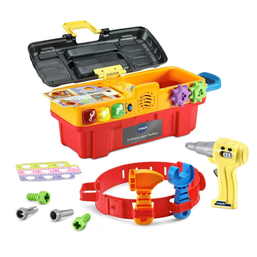 Kids Drill & Learn Toolbox Play Construction Toys Tools Accessories Multicolor