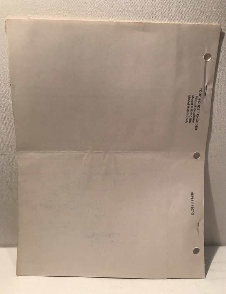 Motorola Touch-Code Encoder Palm Microphone Instruction Manual 68P81114E07-O