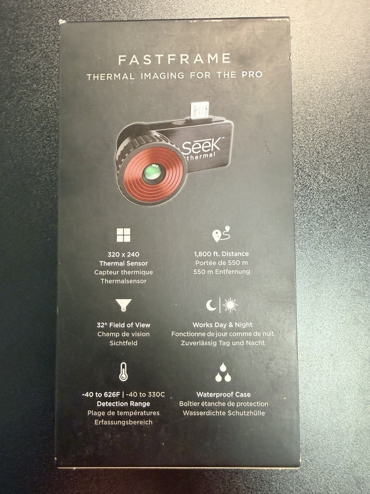 Seek Thermal CompactPRO UQ-AAAX Micro-USB Thermal Camera FastFrame 320x240 32°