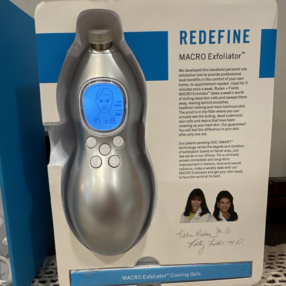 Rodan + Fields Redefine Macro Exfoliator Device With User Guide & Accessories