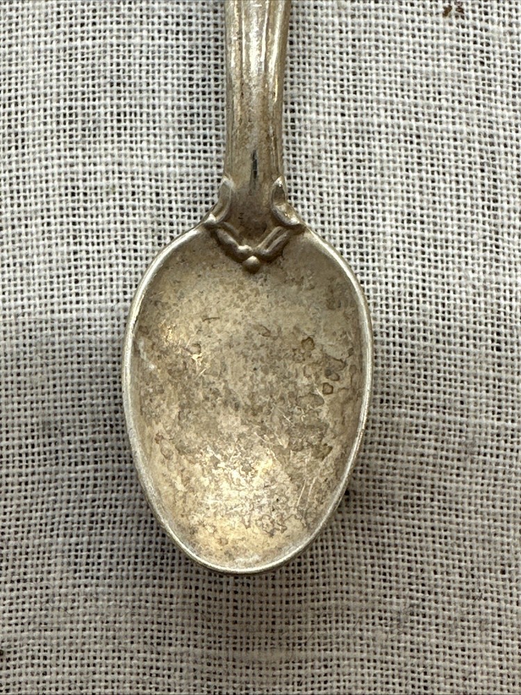 Franklin Mint Sterling Silver State Flower Salt Spoon-Delaware