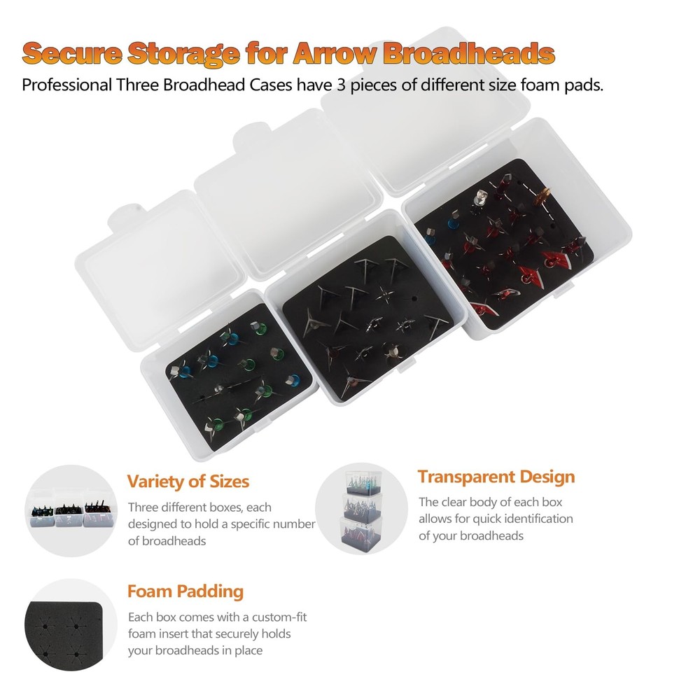 Smarkey Broadhead Box, Archery Storage Case, Arrow Head transparency