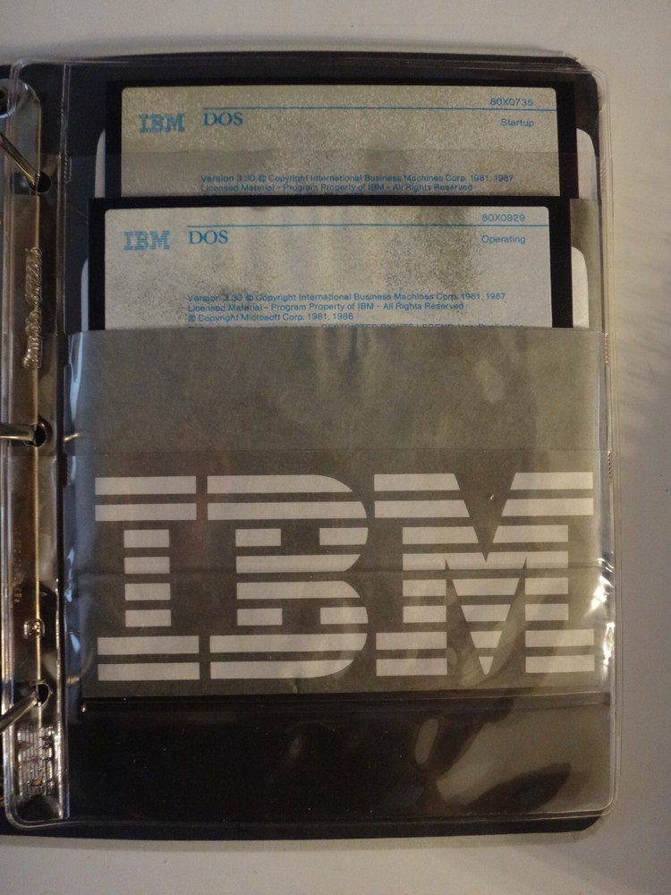 Vintage IBM DOS Disk Operating System 3.30 Software Diskettes Box Binder Manuals
