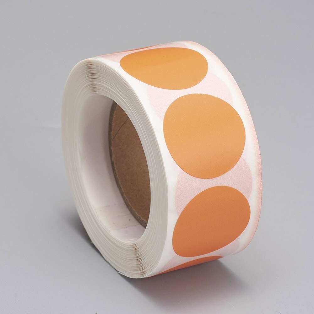 Orange Blank Sticker Labels 500 each per roll Great for Orders Crafts work & Fun