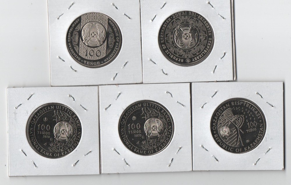 World Coins KAZAKSTAN 5 Commemorative coins 100 tenge