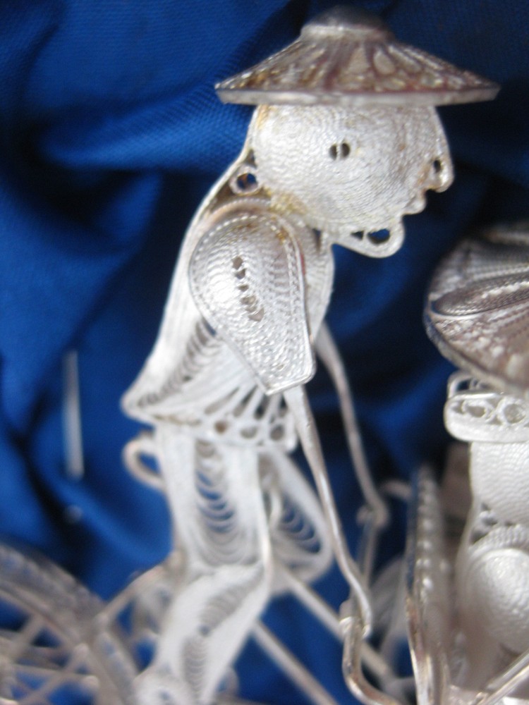 Old Silver Filigree Rickshaw Hand Made